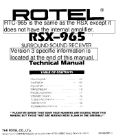 Rotel RTC-965 - Technical manual 